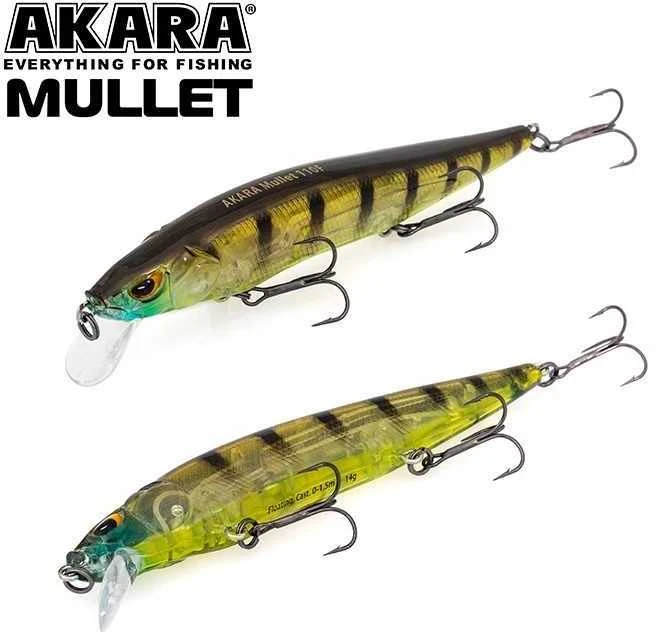 Vobleriai Akara Mullet 110F, 14 g, 110 mm