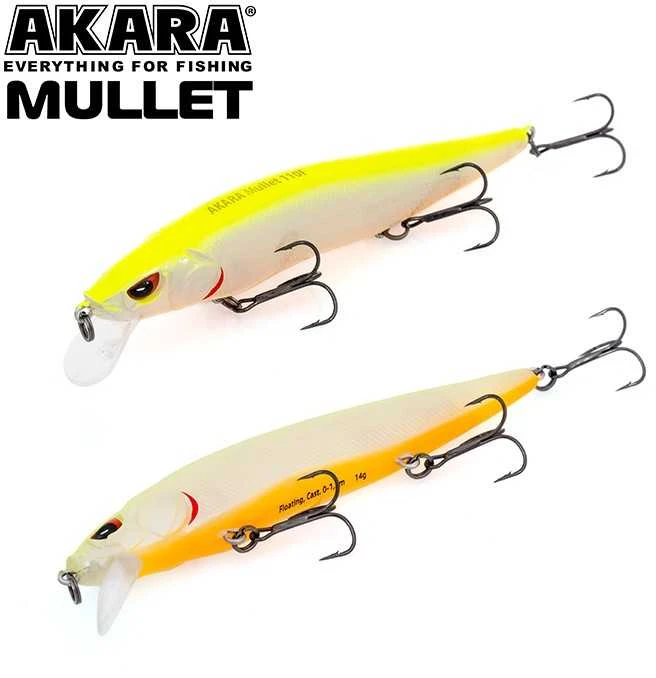 Vobleriai Akara Mullet 110F, 14 g, 110 mm