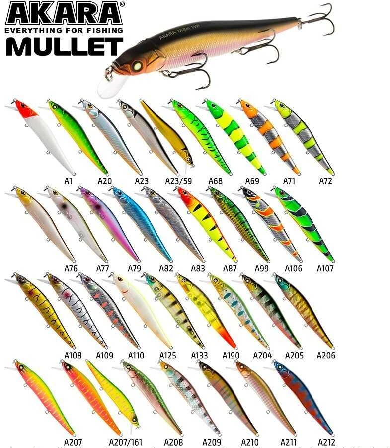 Vobleriai Akara Mullet 110F, 14 g, 110 mm