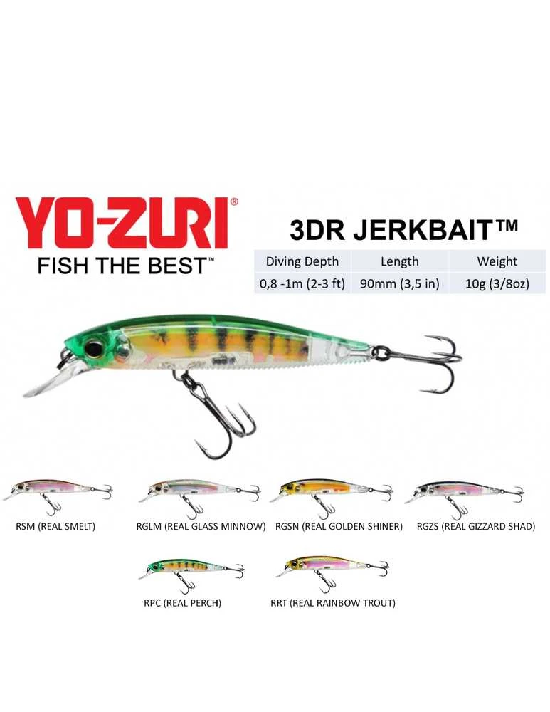 Vobleris Yo-Zuri 3DR™ Jerkbait SP 9cm 10g