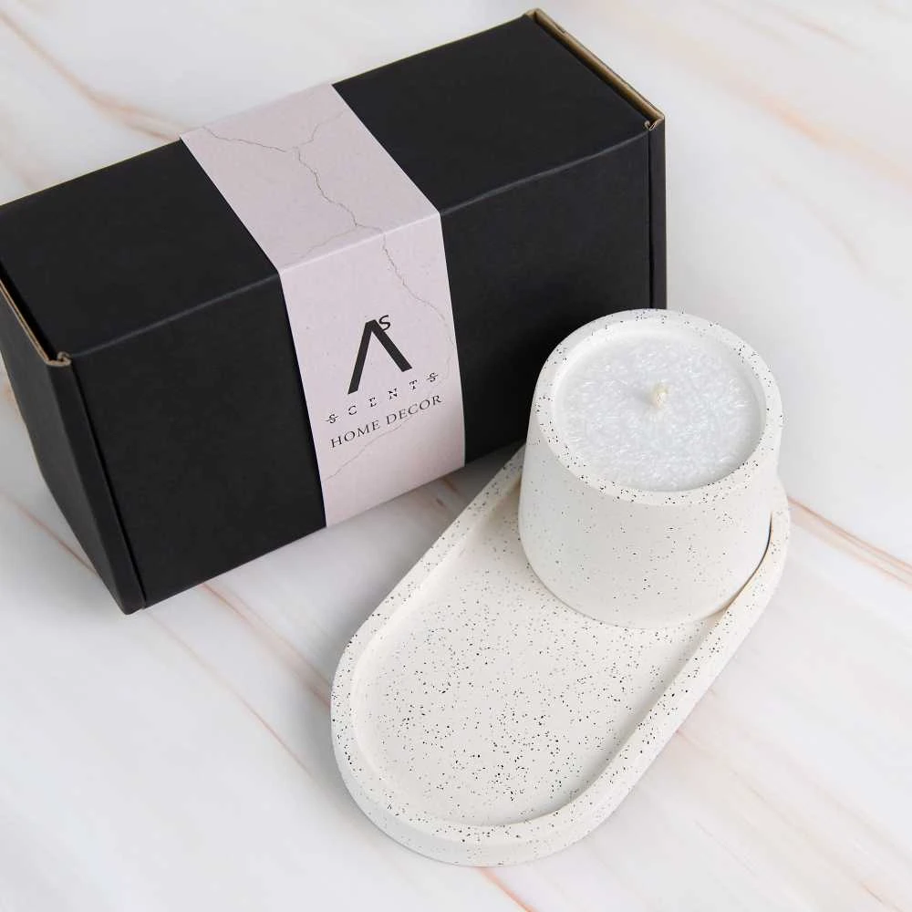 Ausfa Žvakė su padėkliuku - Dark vanilla