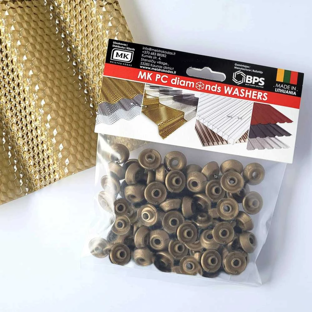 Baltic Plastic Solutions Tarpinė varžtams MK PC DIAMONDS (3 spalvos) - Bronzinė