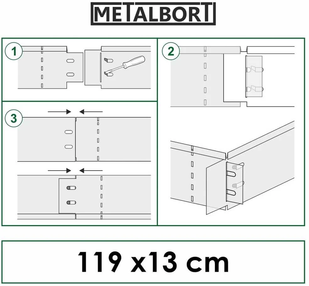 Cinkuoto metalo bortelių komplektas "Metalbort"