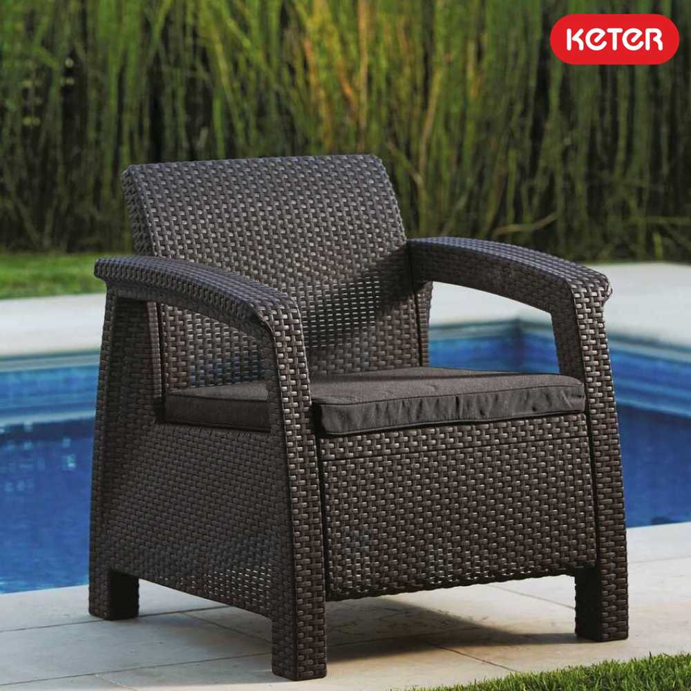 Fotelis Keter 2 fotelių komplektas Corfu duo rudas K223194