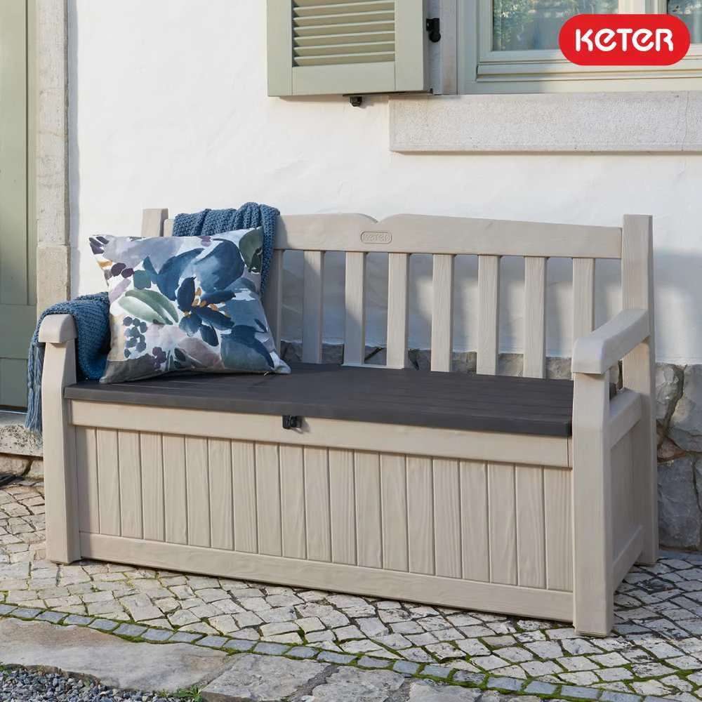 Keter EDEN GARDEN BENCH suoliukas 265L - Grafito/pilka
