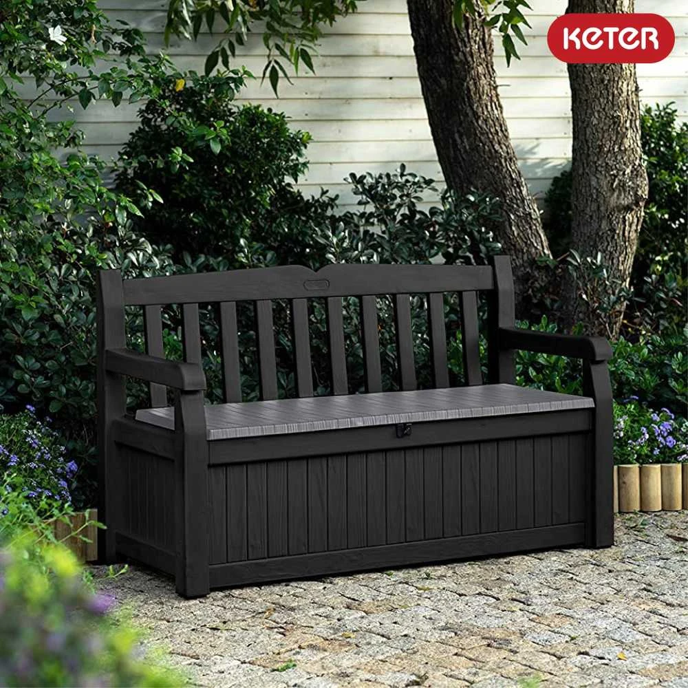 Keter EDEN GARDEN BENCH suoliukas 265L - Grafito/pilka