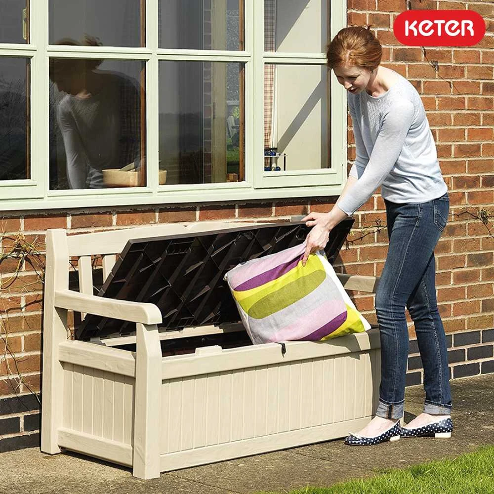Keter EDEN GARDEN BENCH suoliukas 265L - Grafito/pilka