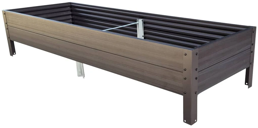 Klasika Garden NAUJIENA! GPPS pakelta lysvė KLASIKA Woodlook - Antracito (pilka) - 150 x 50 x 30 cm
