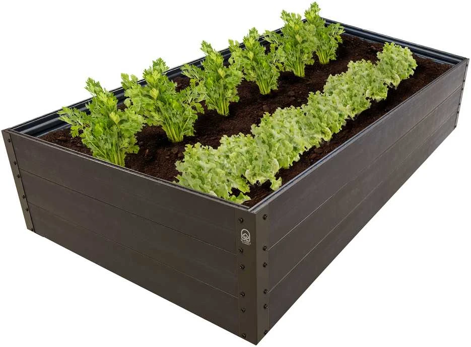 Klasika Garden NAUJIENA! GPPS pakelta lysvė KLASIKA Woodlook - Antracito (pilka) - 150 x 50 x 30 cm
