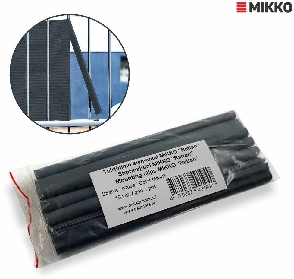 Klipsai tvoros juostai MIKKO Rattan 190 mm (10vnt) - Ruda