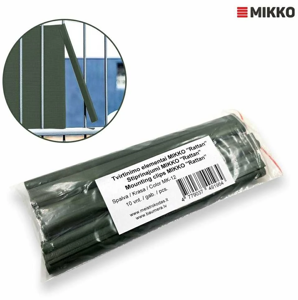 Klipsai tvoros juostai MIKKO Rattan 190 mm (10vnt) - Ruda