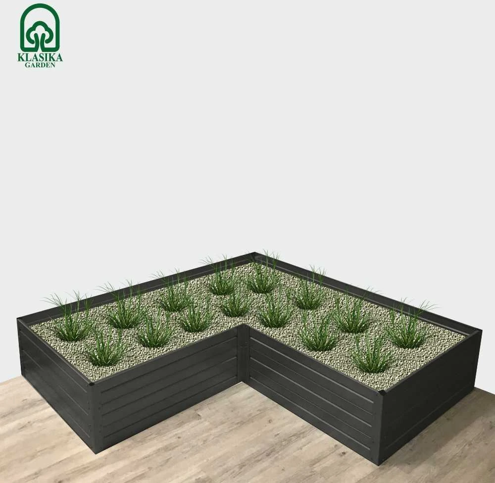 Modulinė pakelta lysvė KLASIKA GARDEN L-forma - RAL 7016