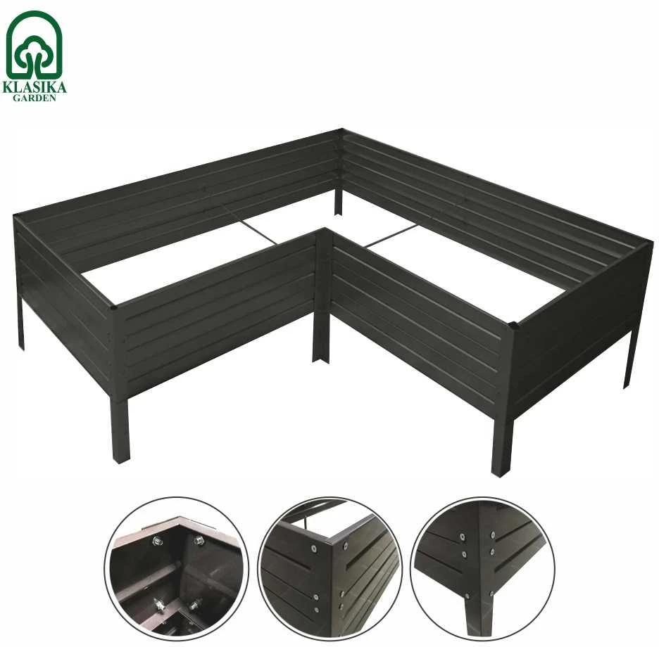 Modulinė pakelta lysvė KLASIKA GARDEN L-forma - RAL 7016