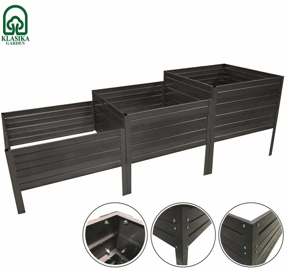 Modulinė pakelta lysvė KLASIKA GARDEN "Laiptai" - RAL 7016