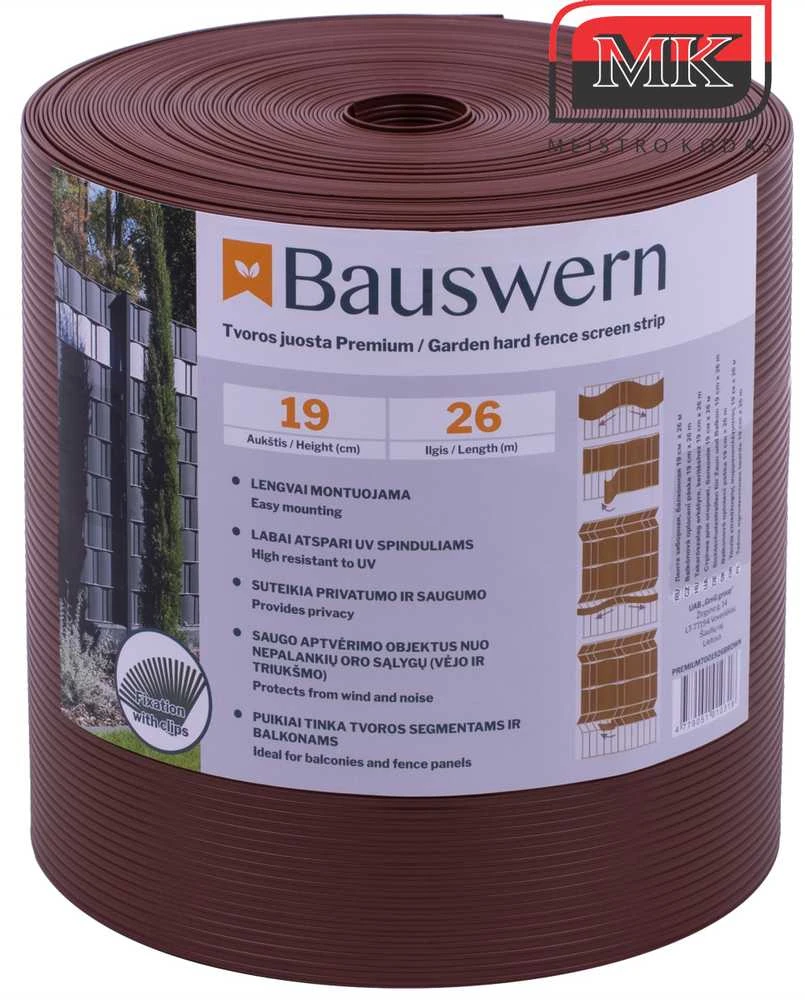 Tvoros juosta BAUSWERN PREMIUM, 26 x 0,19m - RAL 8011 (Ruda)