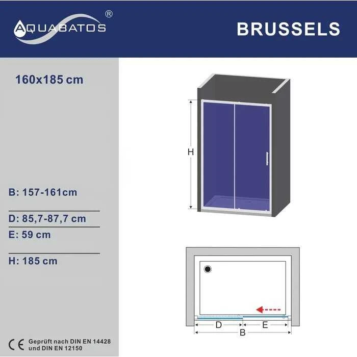 Dušo durys AQUABATOS Brussels 160x185
