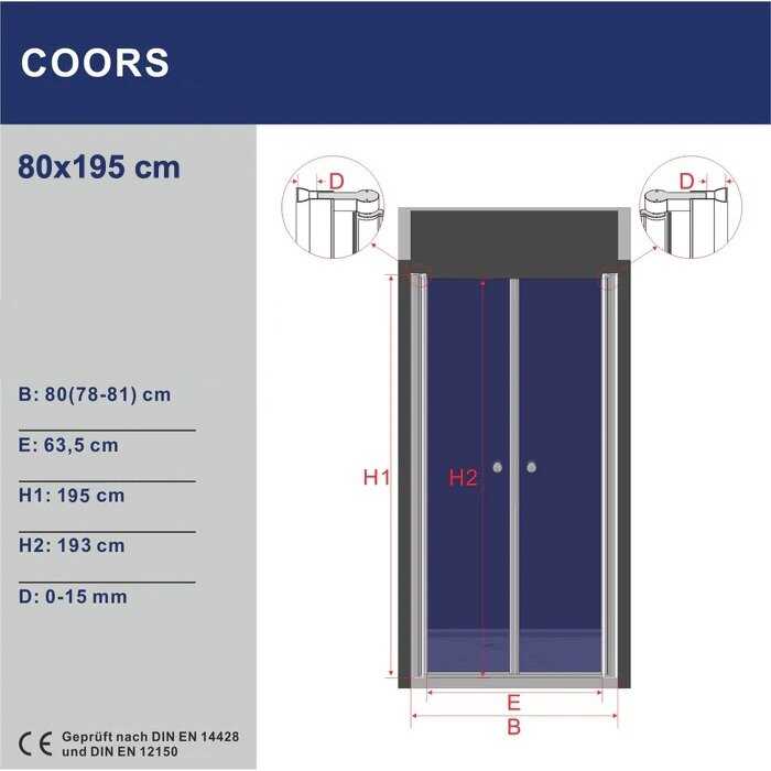 Dušo durys AQUABATOS Coors 80x195