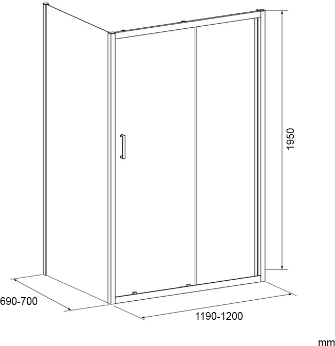 Dušo kabina CITY Asti chrome DW 120x70