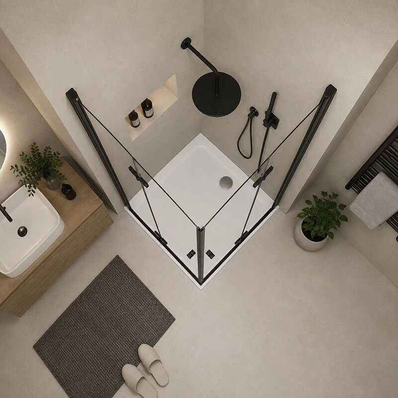 Dušo kabina SANREMO Juodas DD 90x90