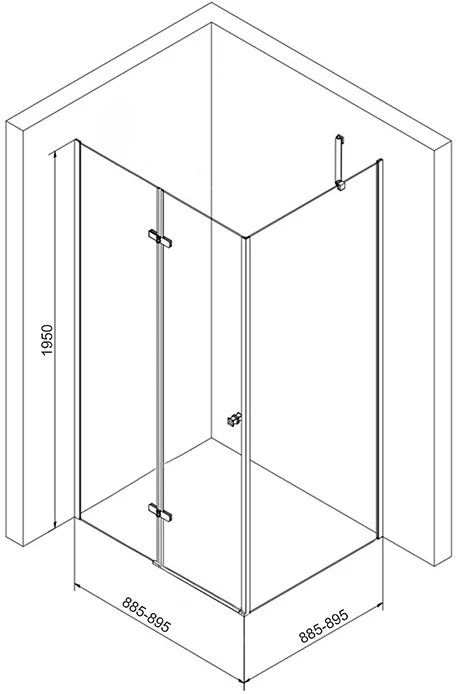 Dušo kabina SANREMO Juodas DW 90x90