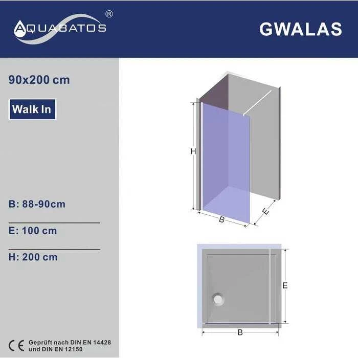 Dušo sienelė AQUABATOS Gwalas C8 90, auksinis