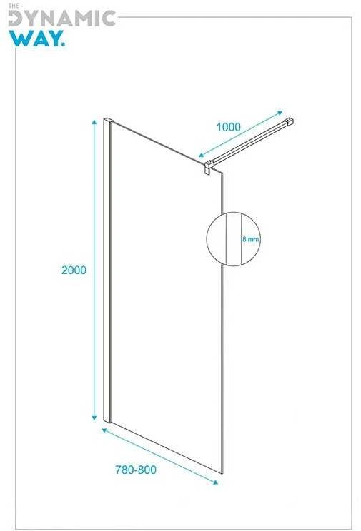 Dušo sienelė DYNAMIC WAY Oceanus 80x200