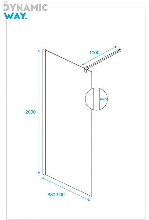 Dušo sienelė DYNAMIC WAY Oceanus 90x200