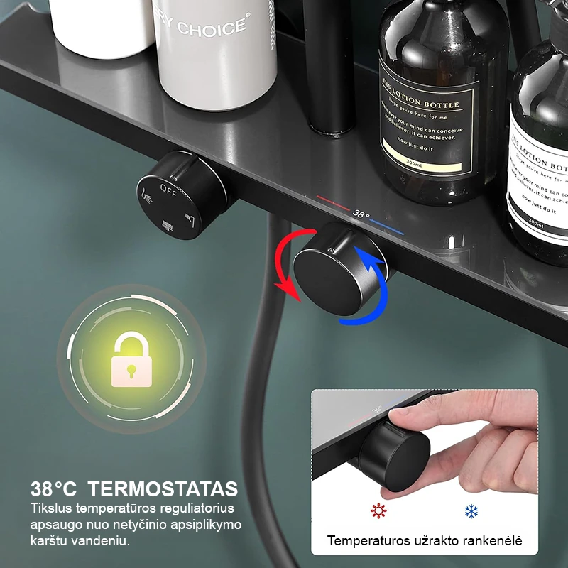 Dušo sistema su termostatiniu maišytuvu HOMELODY 012511