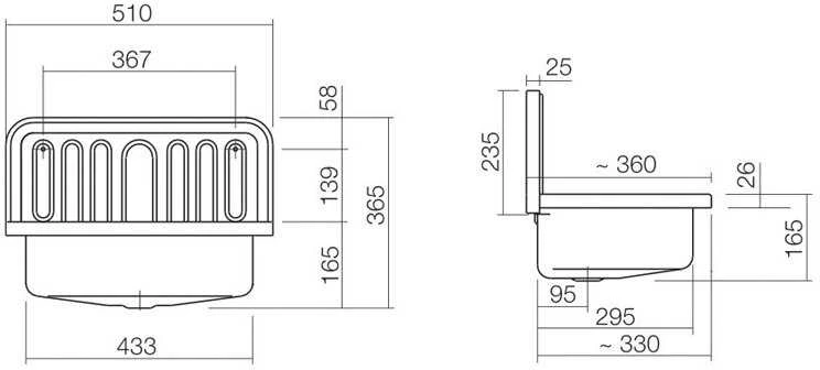 Praustuvas ALAPE AG.STAHLFORM 51x35,5