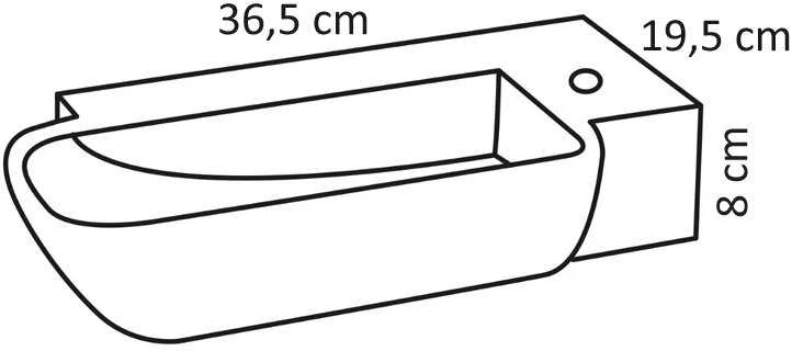 Praustuvas DIFFERENZ Saba 36,5x19,5 tamsiai pilkas