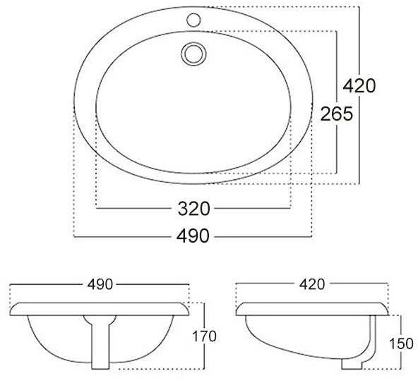 Praustuvas IDEAL STANDARD Ovalux 49
