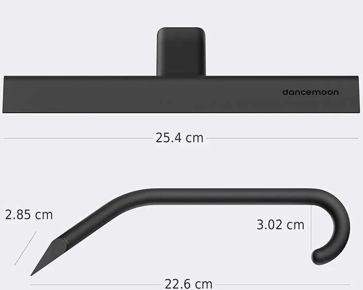 Silikoninis dušo valytuvas DANCEMOON 25 cm, juodas
