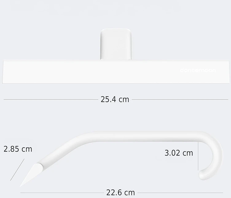 Silikoninis dušo valytuvas DANCEMOON 25 cm, baltas