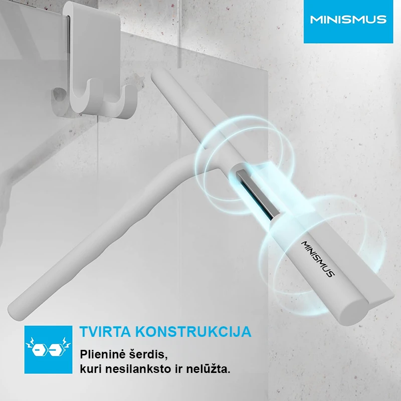 Silikoninis dušo valytuvas MINISMUS K 33 cm, baltas