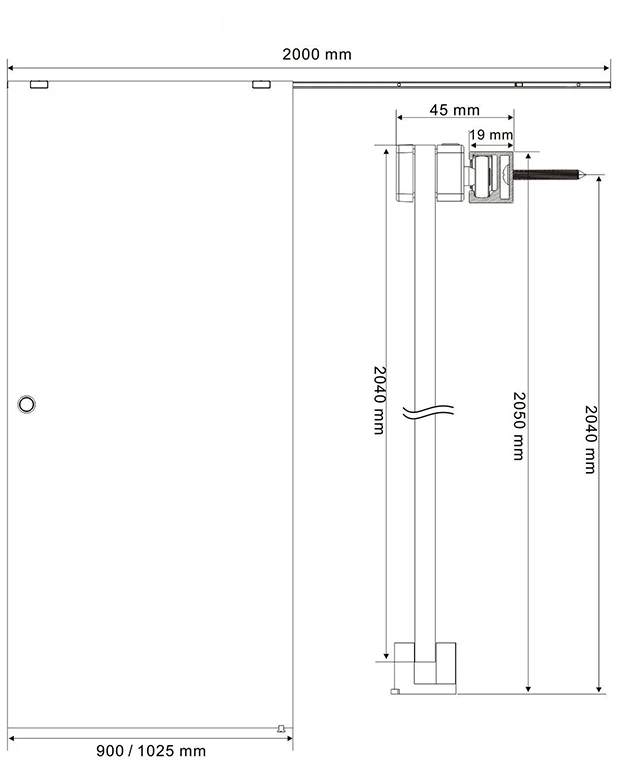 Stumdomos durys AQUABATOS Kroms 90x205