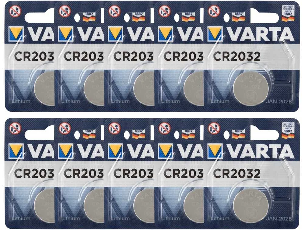 Varta CR2032 monetos tipo baterijų komplektas 10 vnt.