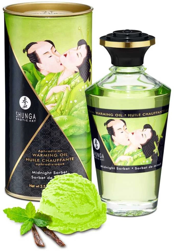 „Shunga“ – afrodiziako šildomasis aliejus vidurnakčio šerbetas 100 ml