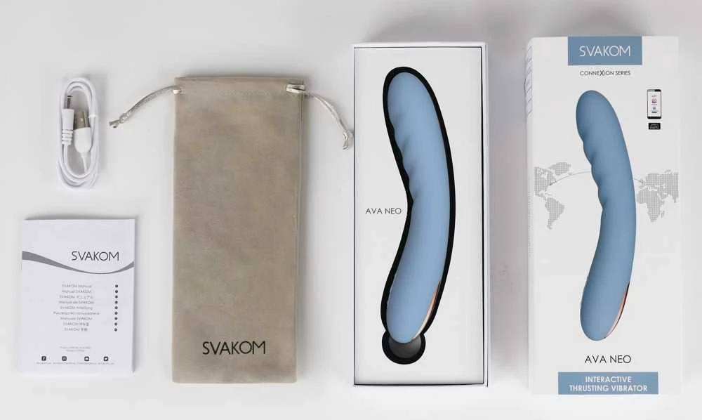 Mėlyna Svakom - Ava Neo Interactive Thrusting Vibrator Mėlyna