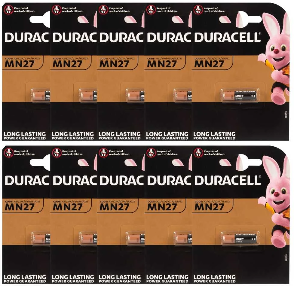 Duracell MN27 12V baterijų pakuotė 10 vienetų