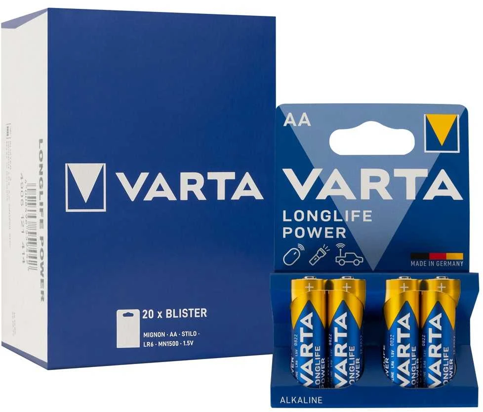 Varta AA Longlife Power šarminės baterijos, 20 vnt.