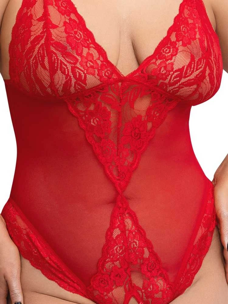 Cottelli Curves Body be tarpkojų raudona 3XL