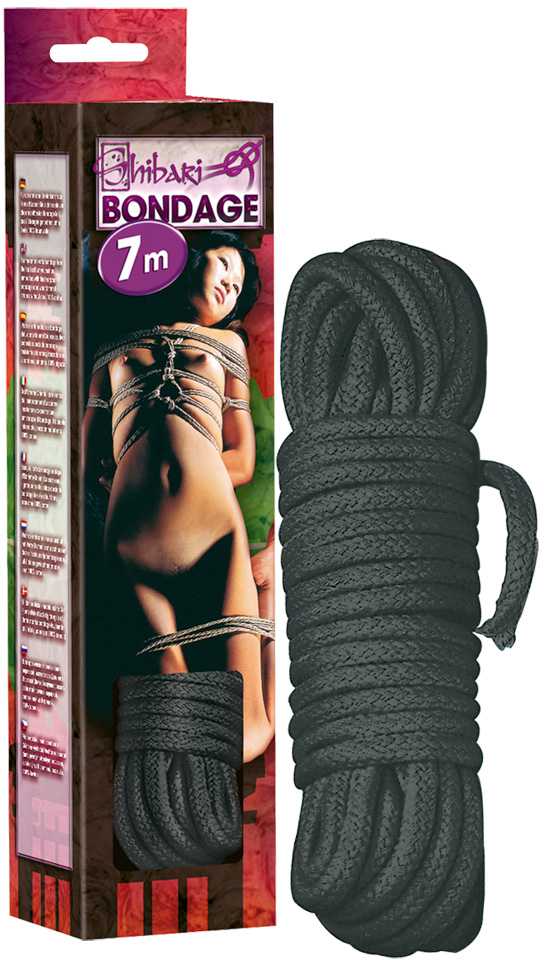 Shibari Bondage Bondage rope 7 m juodas