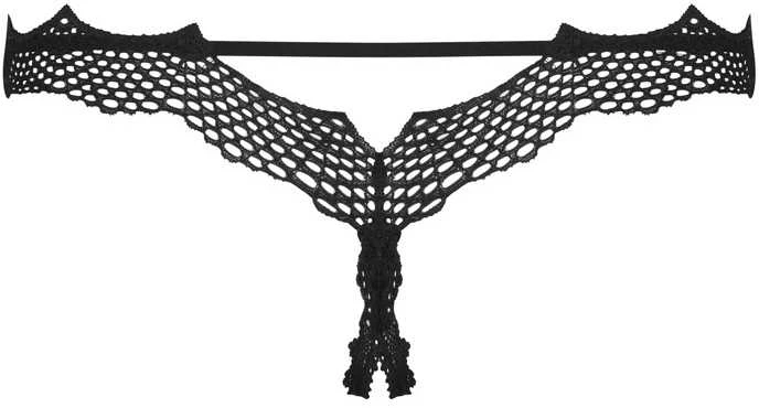 Obsessive - Bravelle stringai be tarpkojų juodas L/XL