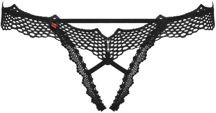 Obsessive - Bravelle stringai be tarpkojų juodas L/XL