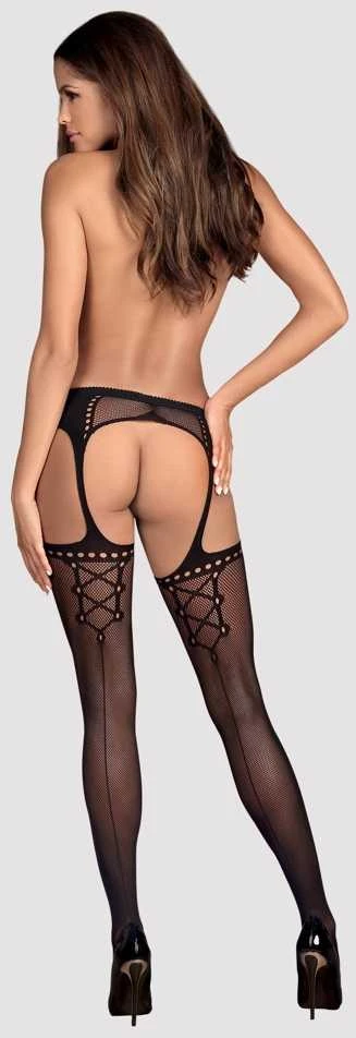 Obsessive - Garter Stockings S314 Juodas S/M/L
