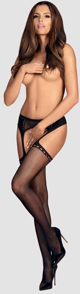 Obsessive - Garter Stockings S314 Juodas S/M/L