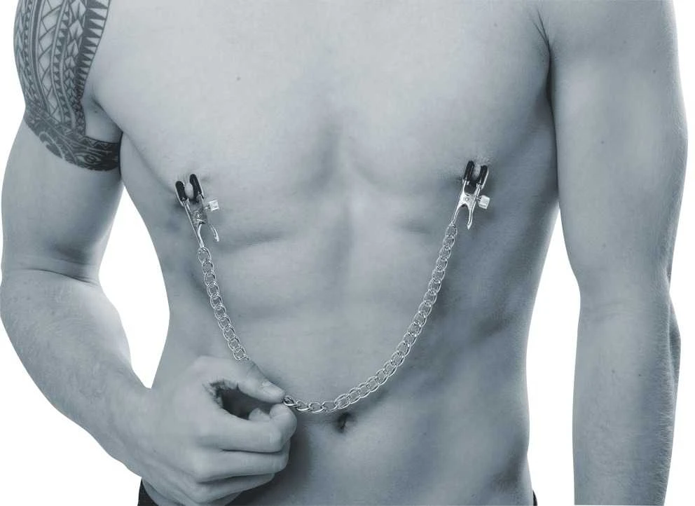 Fetish Collection Krūties grandinėlė + spenelių spaustukai SX