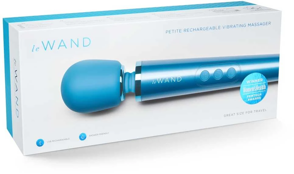 Mėlyna Le Wand - Petite įkraunamas vibruojantis masažuoklis Mėlyna