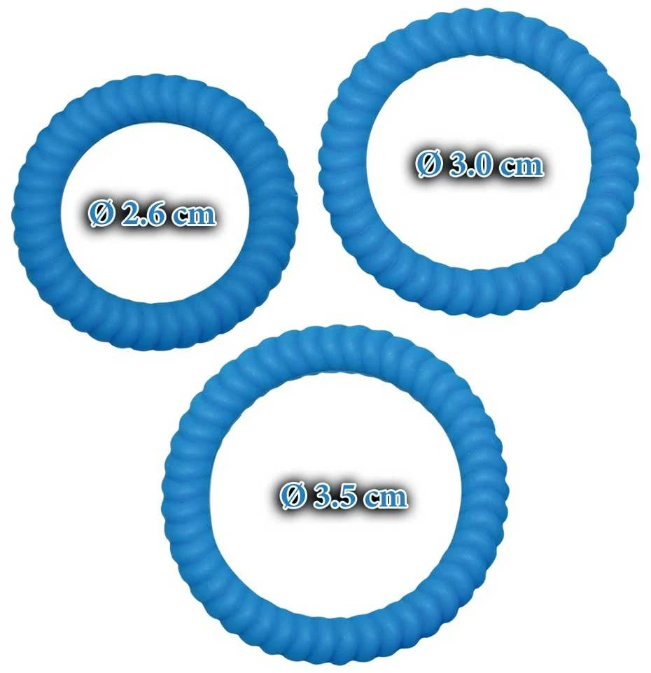 You2Toys Mėlyna Lust 3 Cock Rings mėlynas