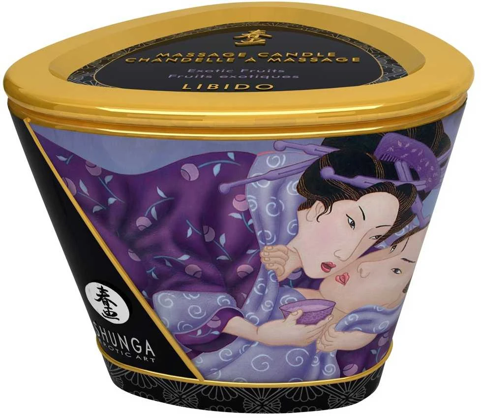 „Shunga Shunga“ masažinė žvakė su egzotiniais vaisiais, 170 ml